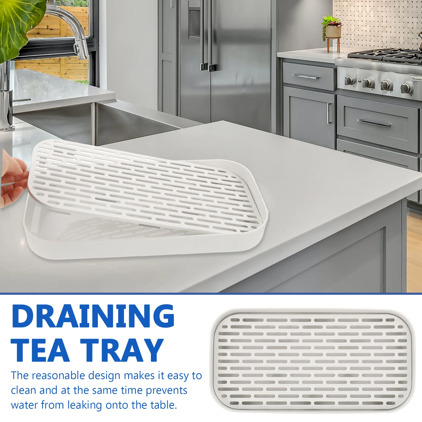 

Double Layer Draining Tray Kitchen Fruit Plate Countertop Drain Plate For Tea Set Serving Vegetable Cup Dish Storage