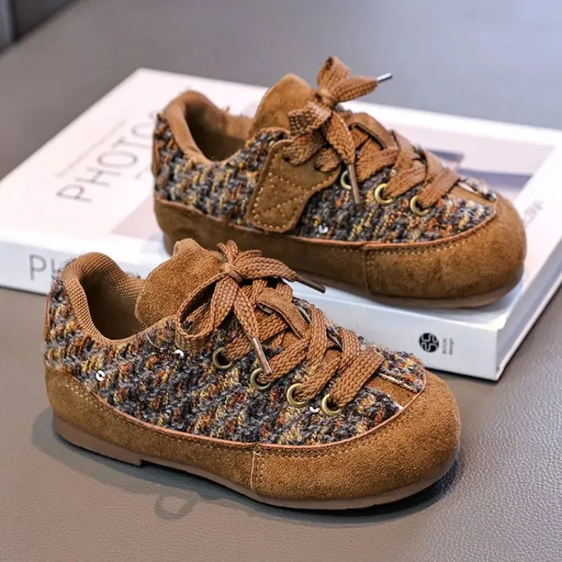 

2025 New Autumn Children Flat Shoes Suede Leather Breathable Kids Casual Shoes Non-slip Fashion Toddler Girls Boys Sneakers