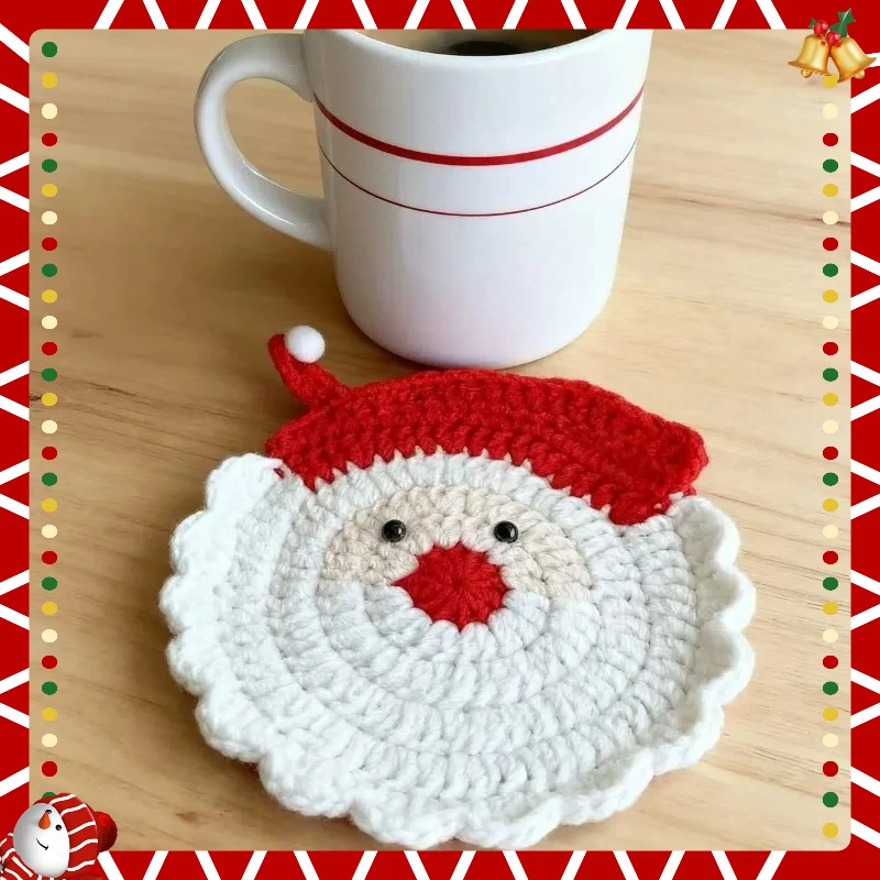 

Christmas Coasters, Woven Non-slip Heat-resistant Coasters, Christmas Table Decorations, Suitable for Holiday Dinner Parties.