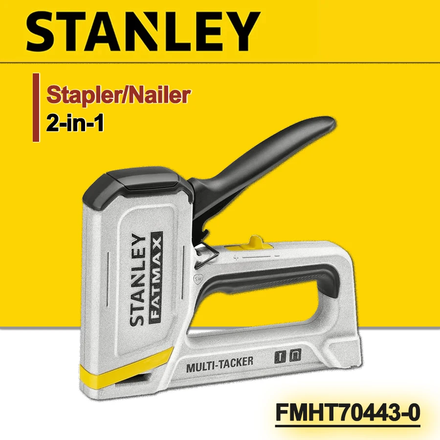 Clavadora/Grapadora Multifunción 2 en 1 STANLEY Fatmax para Fijar Asfalto, Fibra de Vidrio, Tejas, Cajas, FMHT70443-0