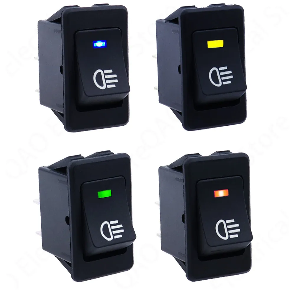 KCD4 Rocker Switch ON-OFF 2 Position 4 Pins LED 12V 35A automobile refitting fog lamp switch with light Rocker switch