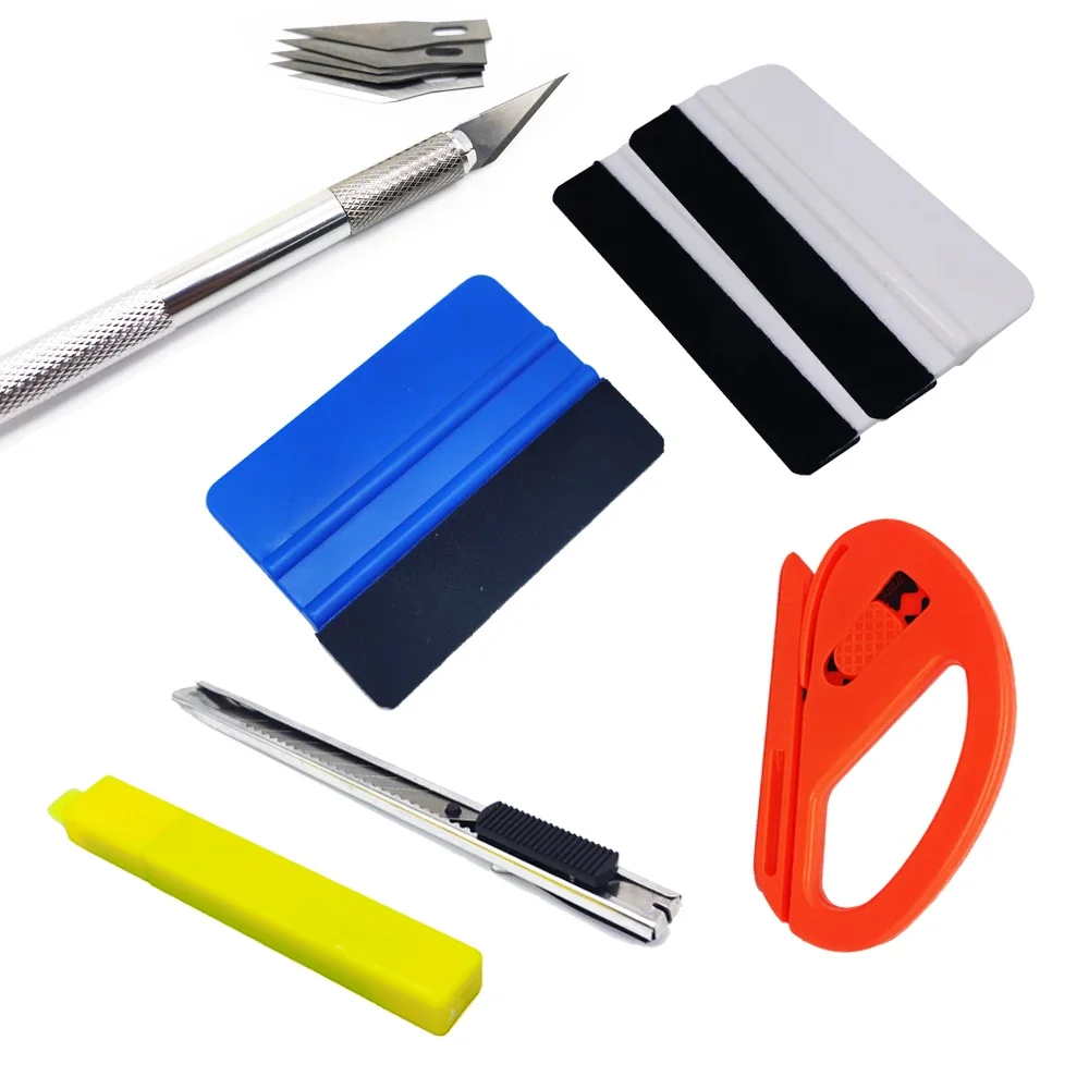 

8pcs Car Tools Wrap Film Sticker Wrapping Tool Vehicle Vinyl Wrap Window Tint Film Tool Kit Cutter Aid Tool Window Tinting