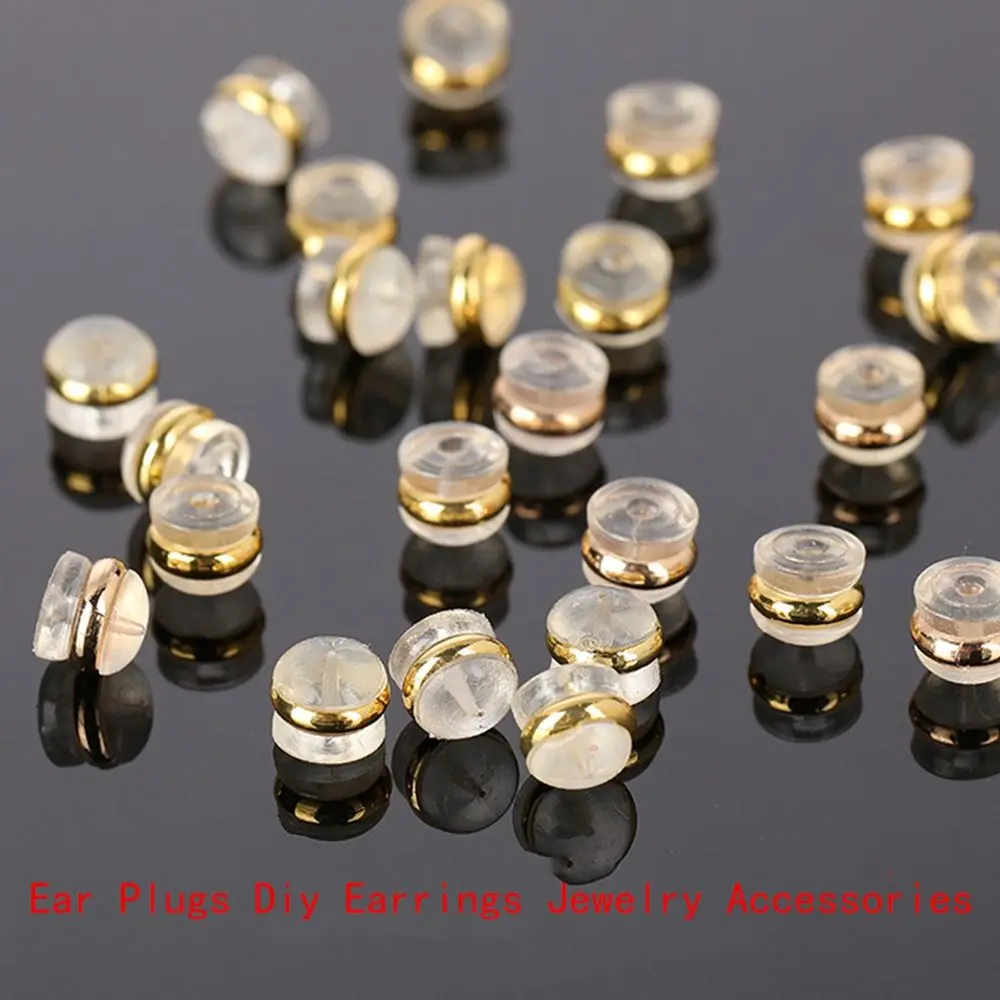 

Jewelry Making Earring plugs Accessories Soft Glue Copper DIY Stopper Plugs Earring Pads Ear Stud Backs Earring Back Stoppers