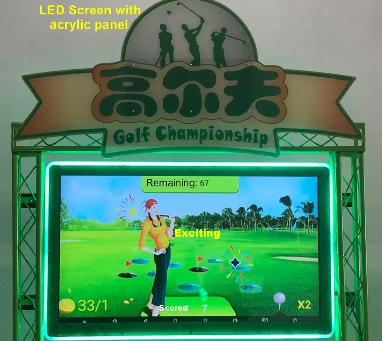 2022 Indoor Sports Games Coin Operated Game Machines Simulation Golf Arcade Game Machine