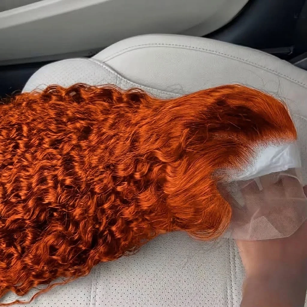 #350 Ginger Orange Deep Wave Human Hair Wig For Women 16 34 Inch 13x4 HD Lace Front Human Hair Wigs Pre Plucked with Baby Hair