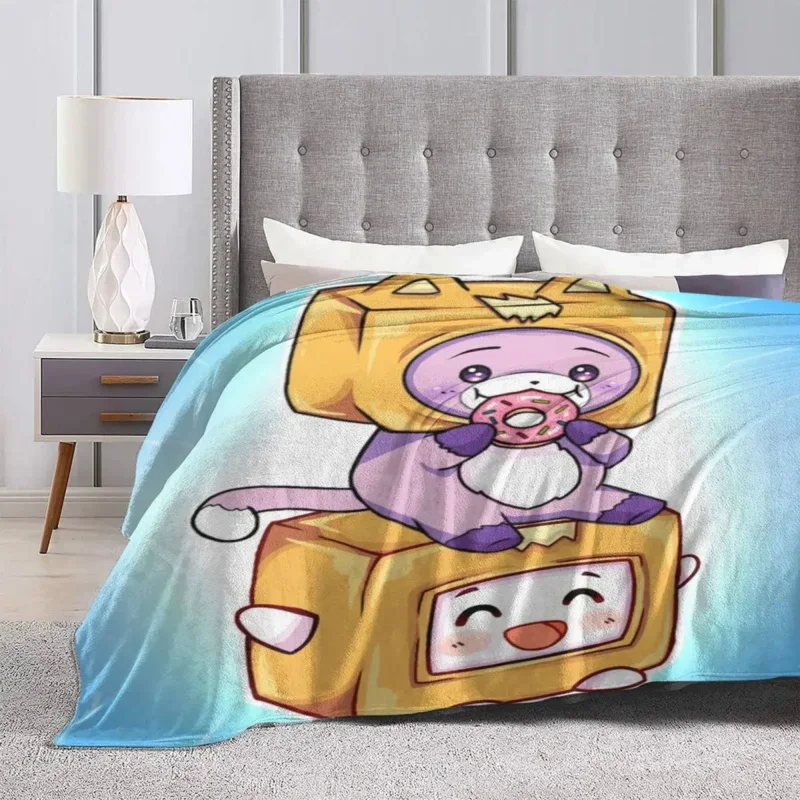 Lankybox fogy boxy super soft blanket smile camping throw blanket spring customized flannel bedspread sofa bed cover