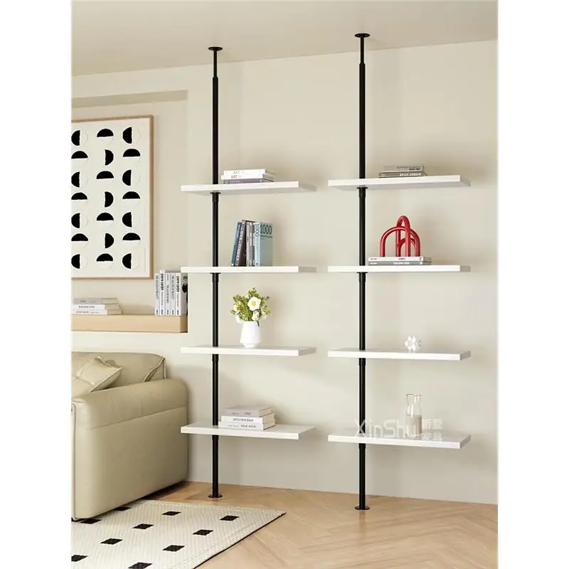Simple and indomitable shelf creative through-top bookshelf living room partition wall storage rack hanging display rack decorat