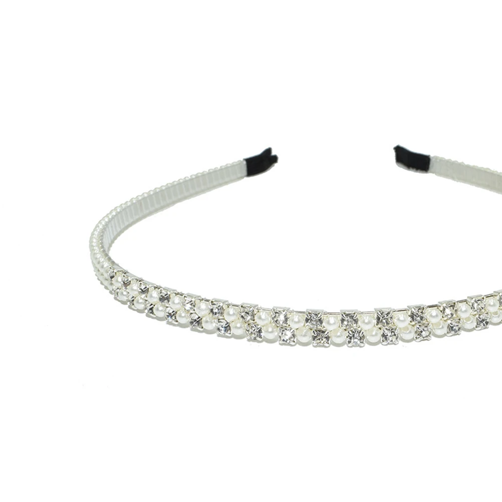 

4pcs Pearl Headband Hair Hoop Elegant Headwrap String Pearl Handmade Headdress Accessories Wedding Party Prom