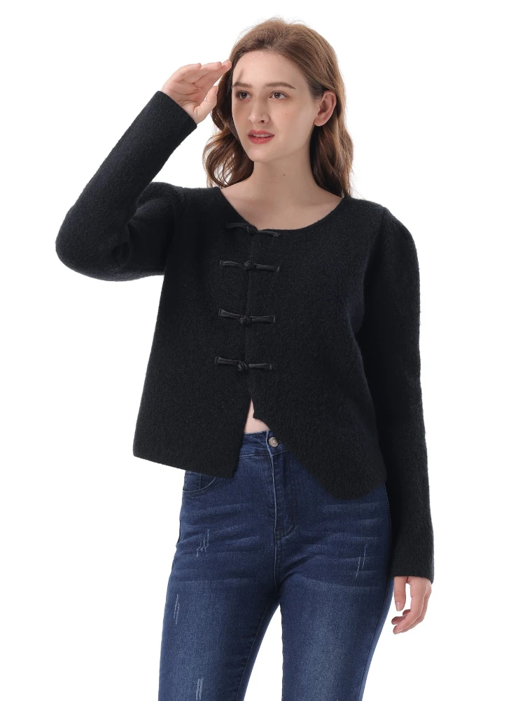 Fall and Winter Fashion New Sweater Female Temperament Cashmere Cardigan Simple Short Sweater Coat Cardigans Women Cardigan