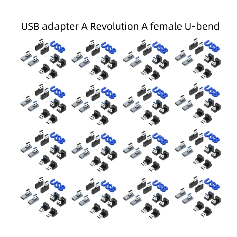 1 peça adaptador usb uma revolução um cotovelo fêmea em forma de u direção dianteira e reversa computador notebook usb3.0 macho para fêmea