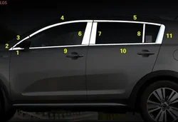 For Kia Sportage R 2011-2017 High-quality stainless steel car window decoration strip anti-scratch protection car accessories