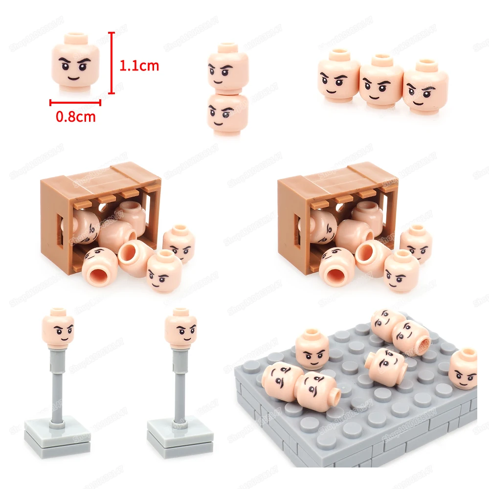 

Smile Flesh Color Expression Building Block 3626 Printed Tiles Moc Figures Head Match Component Scenes Model Child Gift Diy Toys