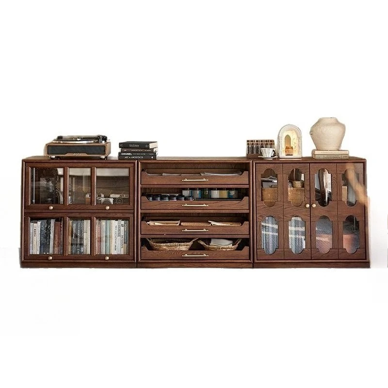 

Solid wood classical bookcase, living room display cabinet, bedroom simple bookshelf