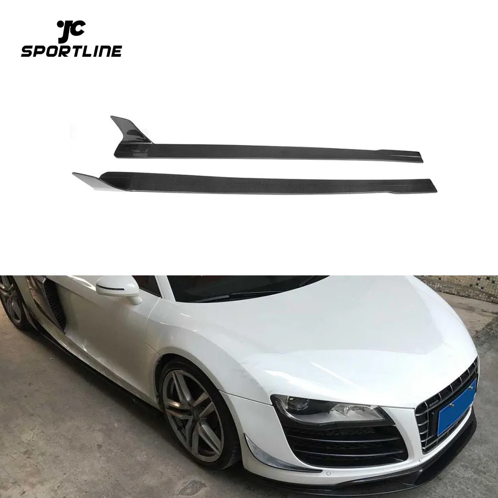 

Carbon Fiber Side Skirts Extensions For Audi R8 V8 V10 GT Spyder Coupe Convertible 2008-2015