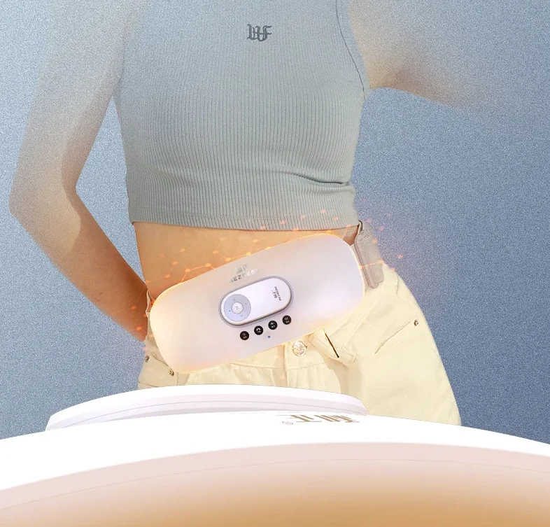 اللاسلكية المحمولة فترة صغيرة تشنج حزام تسخين الحيض لتخفيف الآلام الكهربائية الخصر حزام تدليك فترة حزام تسخين للنساء #5