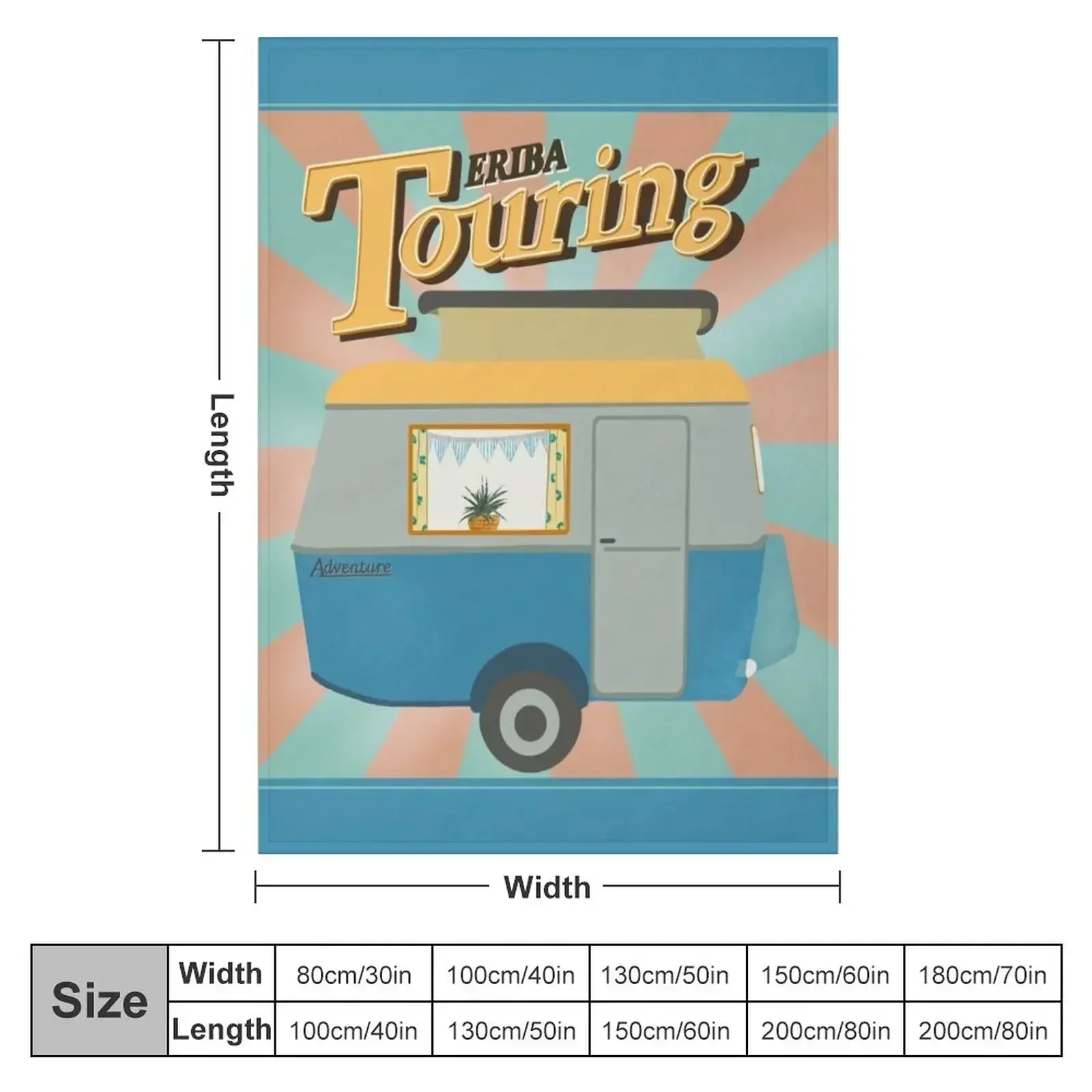 Vintage Touring Caravan Adventure Throw Blanket couch cozy soft plush fuzzy picnic outdoor blanket