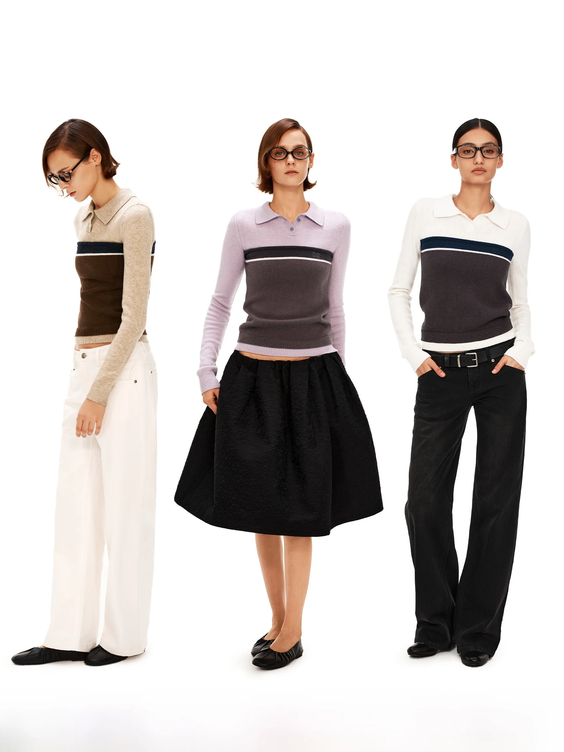 

Женский свитер PUKI из 33% шерсти, винтажный, в полоску, с цветовыми блоками, высококачественный, для повседневной носки, стильный.