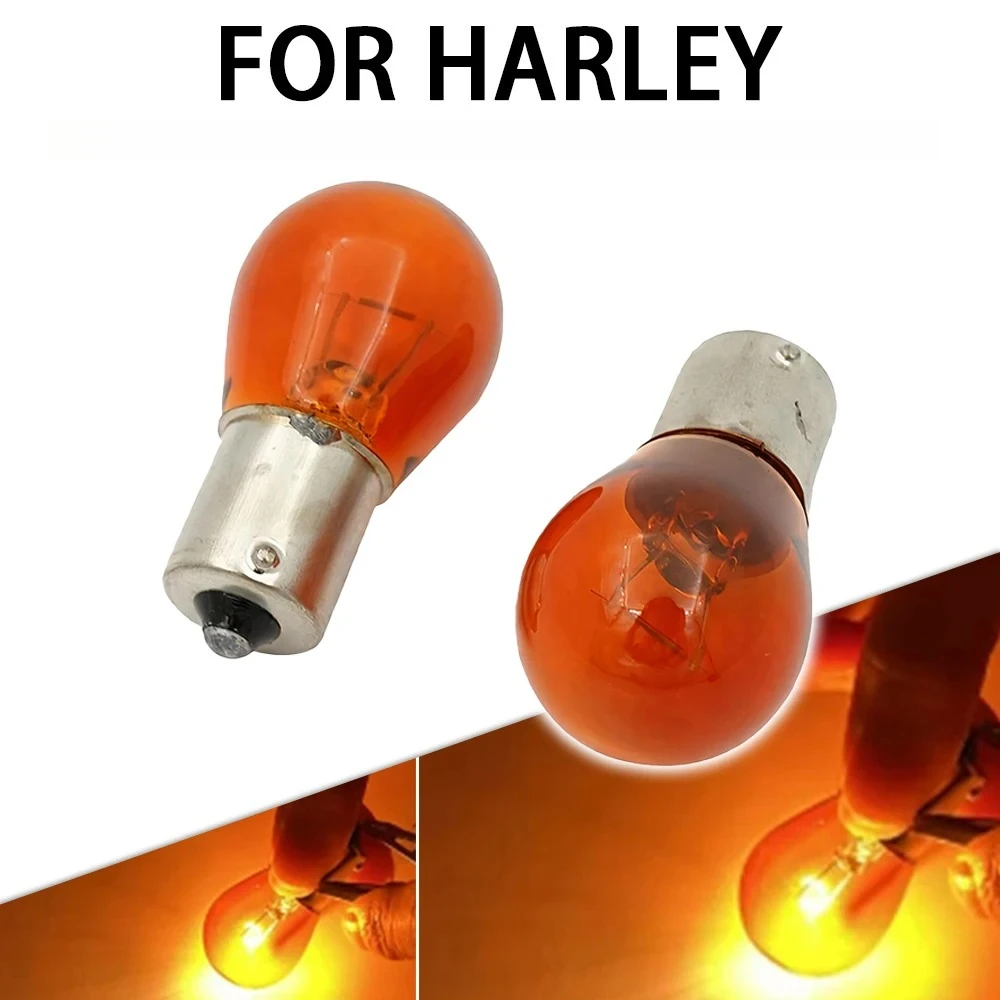 10pcs/2pcs Car Indicator Light Brake Reverse Lamp Parking Light LED Bulbs 1156 BA15S P21W 12V Amber Yellow Halogen Lamp DC