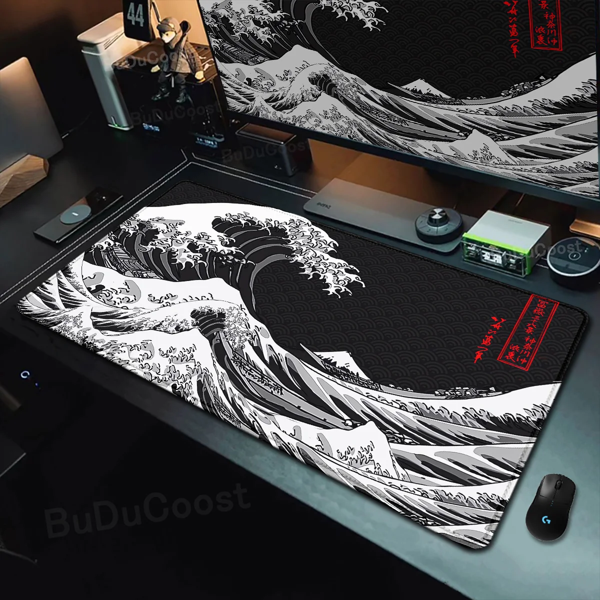 

Japanese The Great Wave of Kanagawa Large Gaming Mousepad 800x300mm Gamer Keyboard Lock Edge Desk Mats Office Laptop Accessories