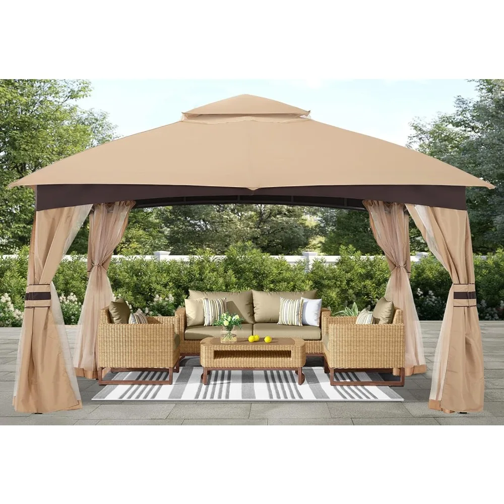 

10x12 Outdoor Gazebo, Patio Gazebo with Mosquito Netting, Outdoor Canopies for Shade and Rain, Gazebos