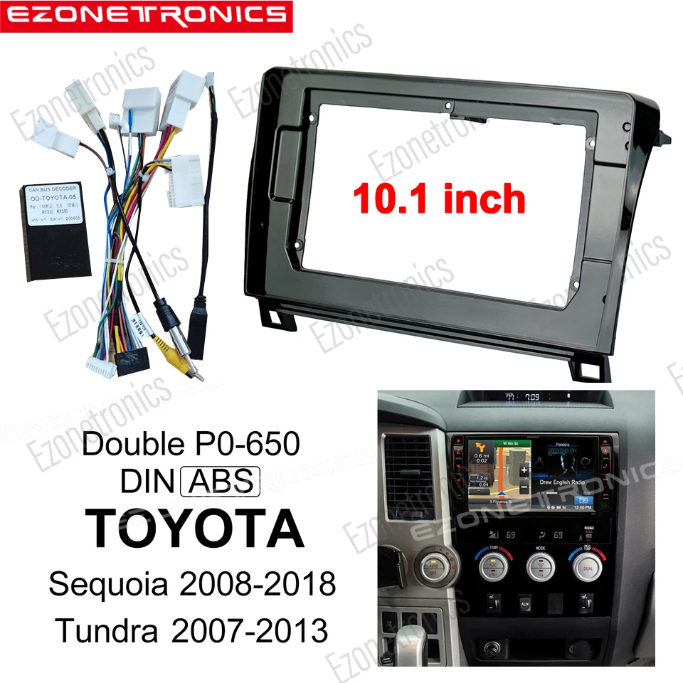 

2Din Car DVD Frame 10.1inch For TOYOTA Sequoia 2008 - 2018 TOYOTA Tundra 2007 - 2013 Dashboard Audio Adapter Panel DVD Frame