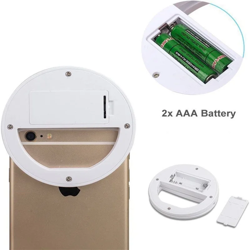Selfie Light Ring Lights Clip on Phone Camera LED Light 3Level Adjustable Brightness Selfie Circle Light for iPhone iPad Android