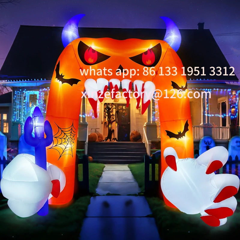 

Customizable Halloween Demon South Arch Inflatable Ornaments Garden Arrangement Glowing Pumpkin