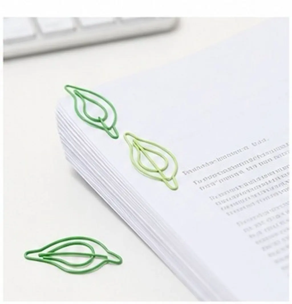 30Pcs Unique Leaf Paper Clips Fun Decorative Metal Paper Clips for Office School Home Study Calendar Notebook Scrapbook Bookmark
