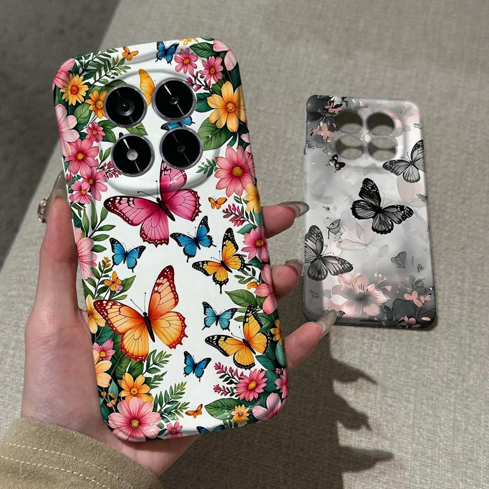 

Butterfly Pattern Art Phone Case For Xiaomi Poco F3 F4 F5 F6 M3 M6 M7 X2 X4 X5 X6 X7 C75 Pro 5G Feilin Wave Oil Shell