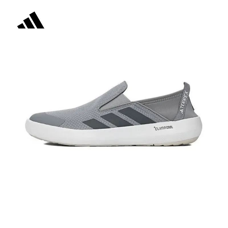 Adidas JR1820 Unisex Slip On Water Shoes Grey Breathable Quick Dry Outdoor Hiking Sneakers