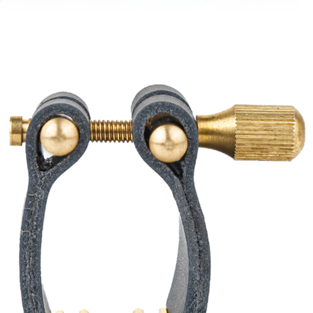 Echt leder Saxophon Bakelit Gummi Mundstück Ligatur verschluss Kompakter Alt Tenor Sopran Saxophon Ligatur Schilf Clip