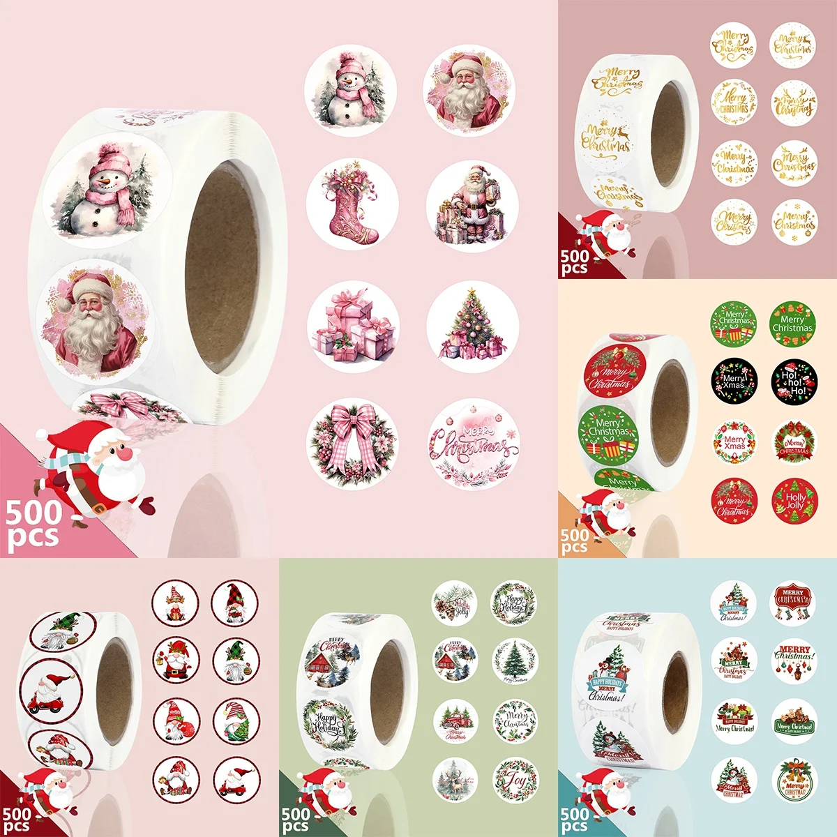 500-шт-декоративные-наклейки-в-виде-розового-Санты