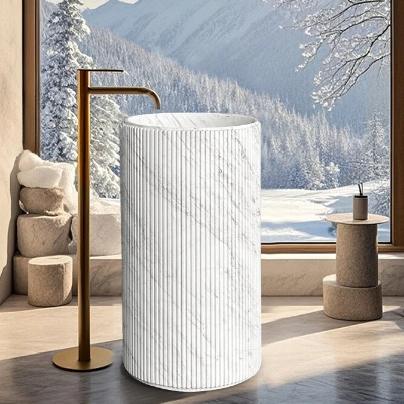 

Marble wash basin integrated washbasin basin column single basin bathroom floor washbasin