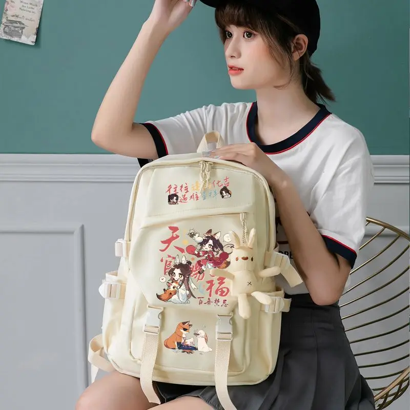 Tian Guan Blessing Merchandise Student For Girls, Cute Cartoon Anime Xie Lian Huacheng Double Shoulder Backpack Ani