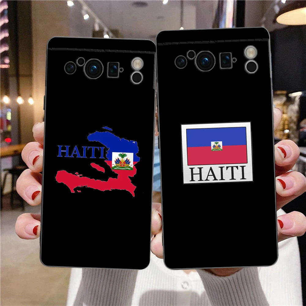 Phone Case For Google Pixel 8 A 7 6 Pro 6A 5G Black Soft Shockproof Back Cover Silicone TPU Shell Coque shipping Haiti Flag