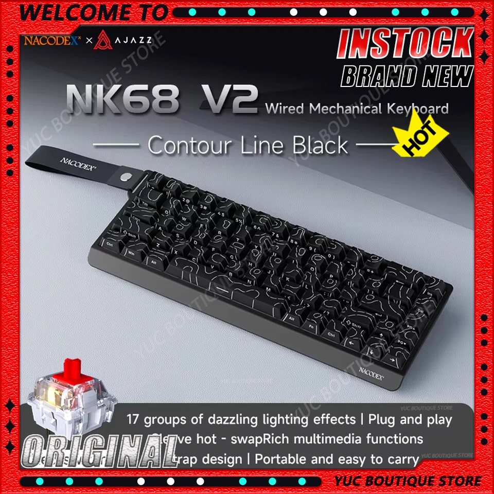 New Ajazz NK68 V2 Magnetic Axis Mechanical Keyboard Customizable