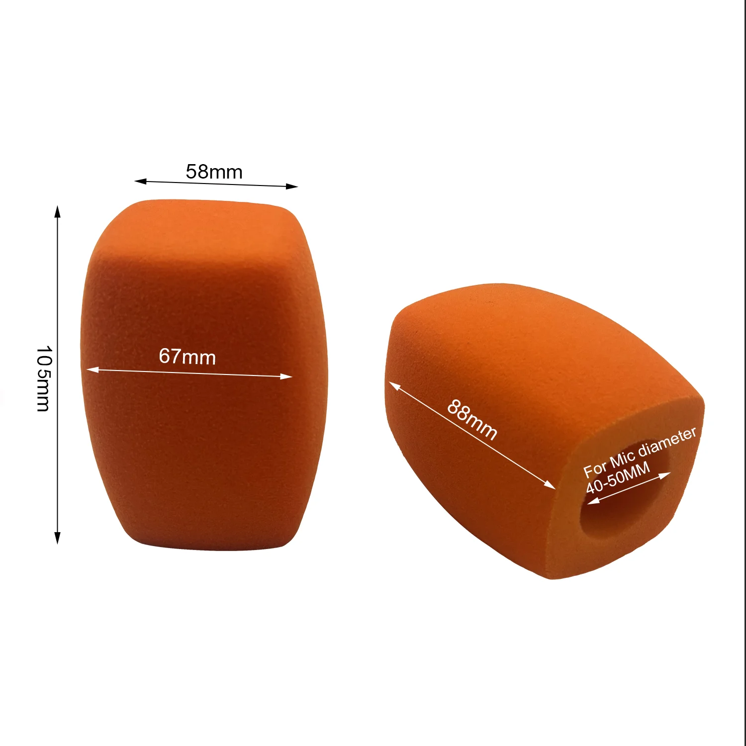 Flocking Square Foam Customized Logo TV Stations Reporters Interview Mic Sponge Windscreen for Handheld Interview Microphones
