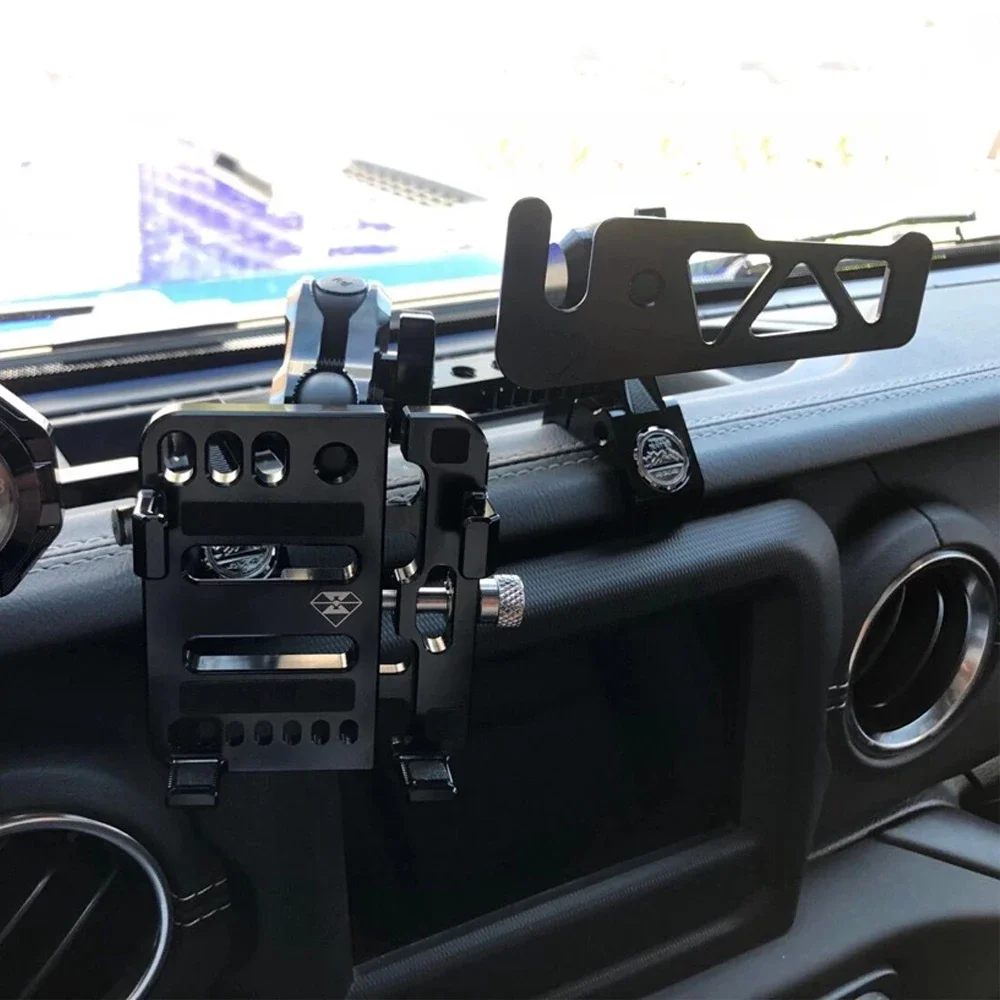 SXMA JL1198 -2 Center Console Mobile Phone Bracket Walkie Talkie Stand Clock Combination For Jeep Wrangler JL 18+