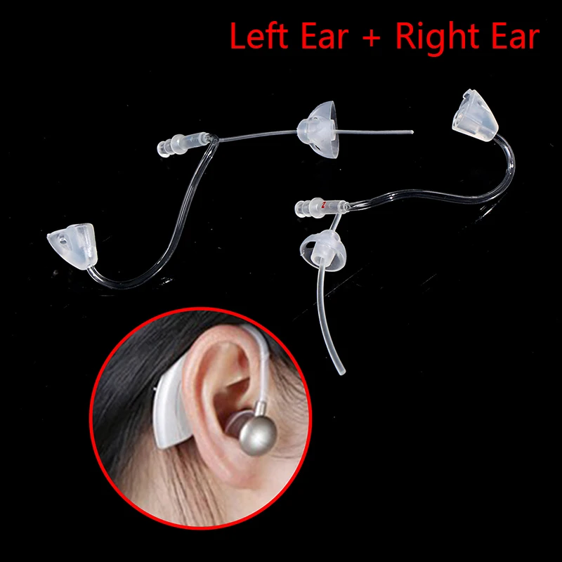 【B】1Pair Left Right Ear Hearing Aid Replacement Tube Earphone Hearing Amplifier Tool