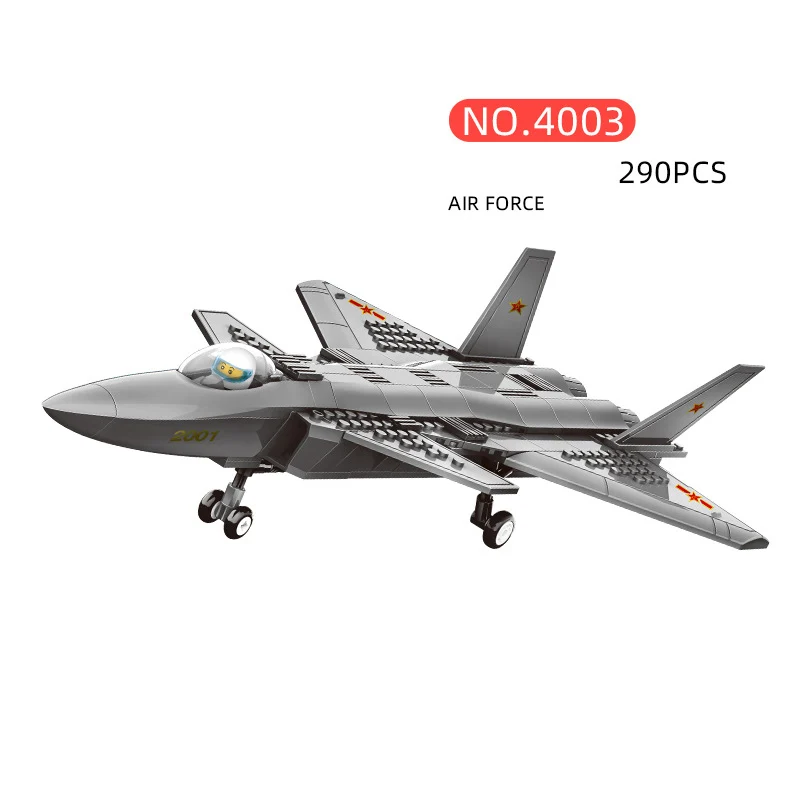 

China Modern Military Vehicle J-15 Fighter Flying Shark Model Build Block WW2 Army Figures Brick Carrier Based Plane Boy Toy