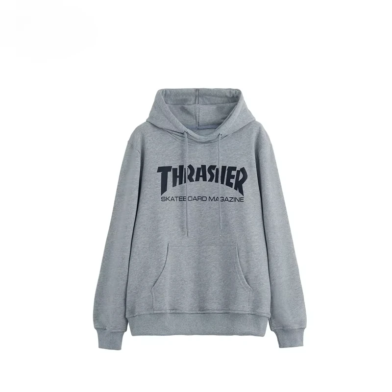 Autumn and Winter Trend Brand THRASHER Flame Printing Hooded Sweater Street Trend Brand Fleece Warm Men's and Women's Jumper