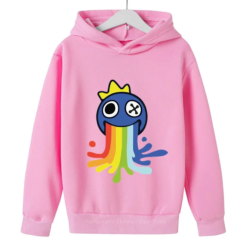 Children's Fall/Winter Clothing Rainbow Friends Hoodie Sweatshirt Boys Toddler Girls Anime Printed Coat Casual Charming Fun Tops