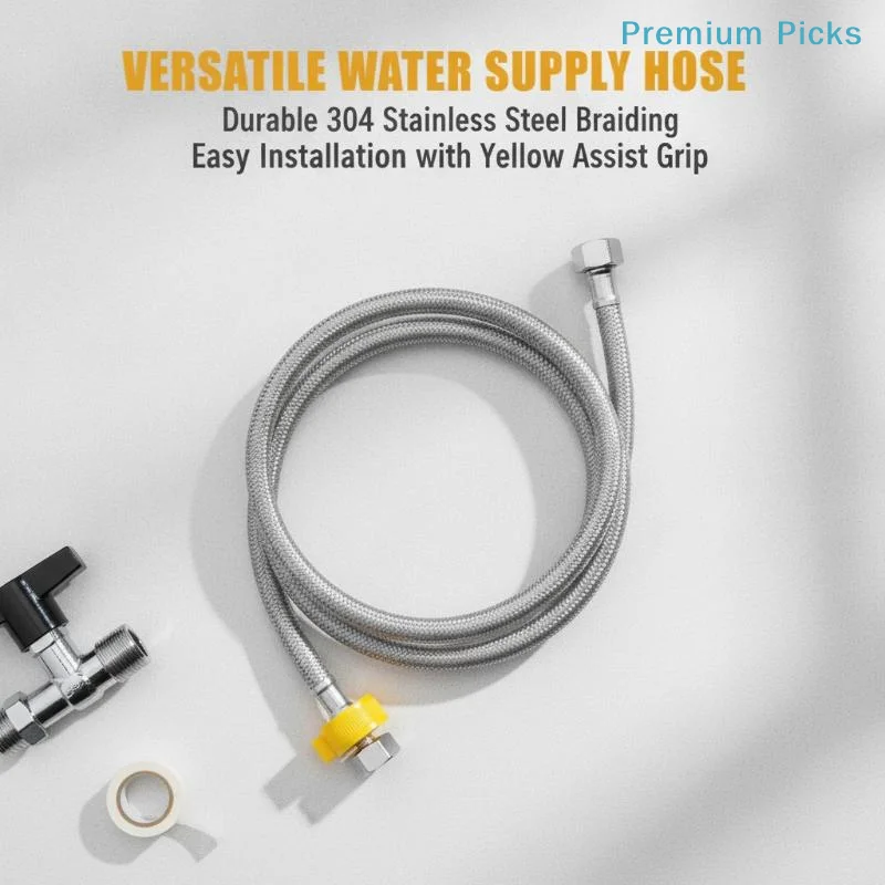 Explosion-Proof 50cm Stainless Steel Braided Faucet Pipe Flexible Durable Water Hose for Kitchen Bathroom Sink Installation
