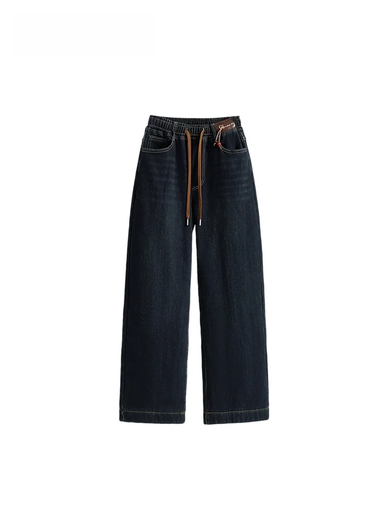 

High Waist Straight Leg Jeans Women's plus Size Conceal Meat Slimming Pants Casual Sle Cotton Polyester Blend Fabric