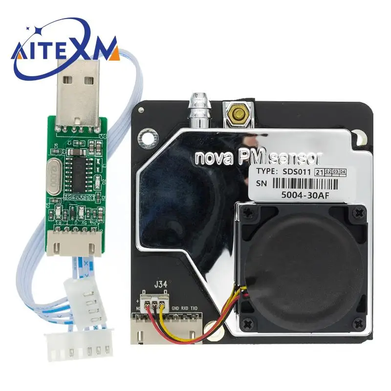 

Nova PM Sensor SDS011 High Precision Laser PM2.5 Air Quality Detection Sensor Module Super Dust Sensors, Digital Output SDS