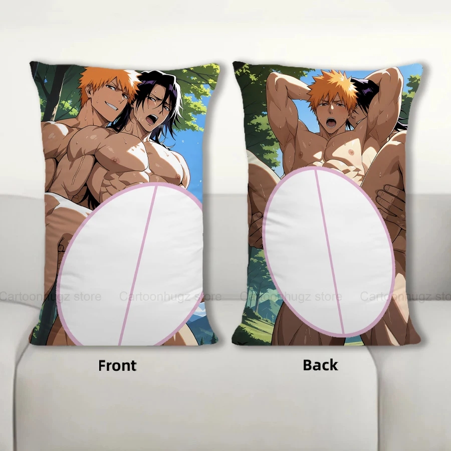 R18 + Dakimakura أنيمي Ichigo vs Byakuya وسادة غطاء وسادة أريكة مزدوجة الجانب طباعة رمي كيس وسادة 40X60cm #1