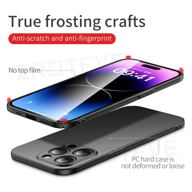 For iPhone16 Pro Max Case ZROTEVE Luxury Slim Matte Hard PC Cover For iPhone 16 15 14 11 12 13 Mini iPhone15 Plus SE Phone Cases