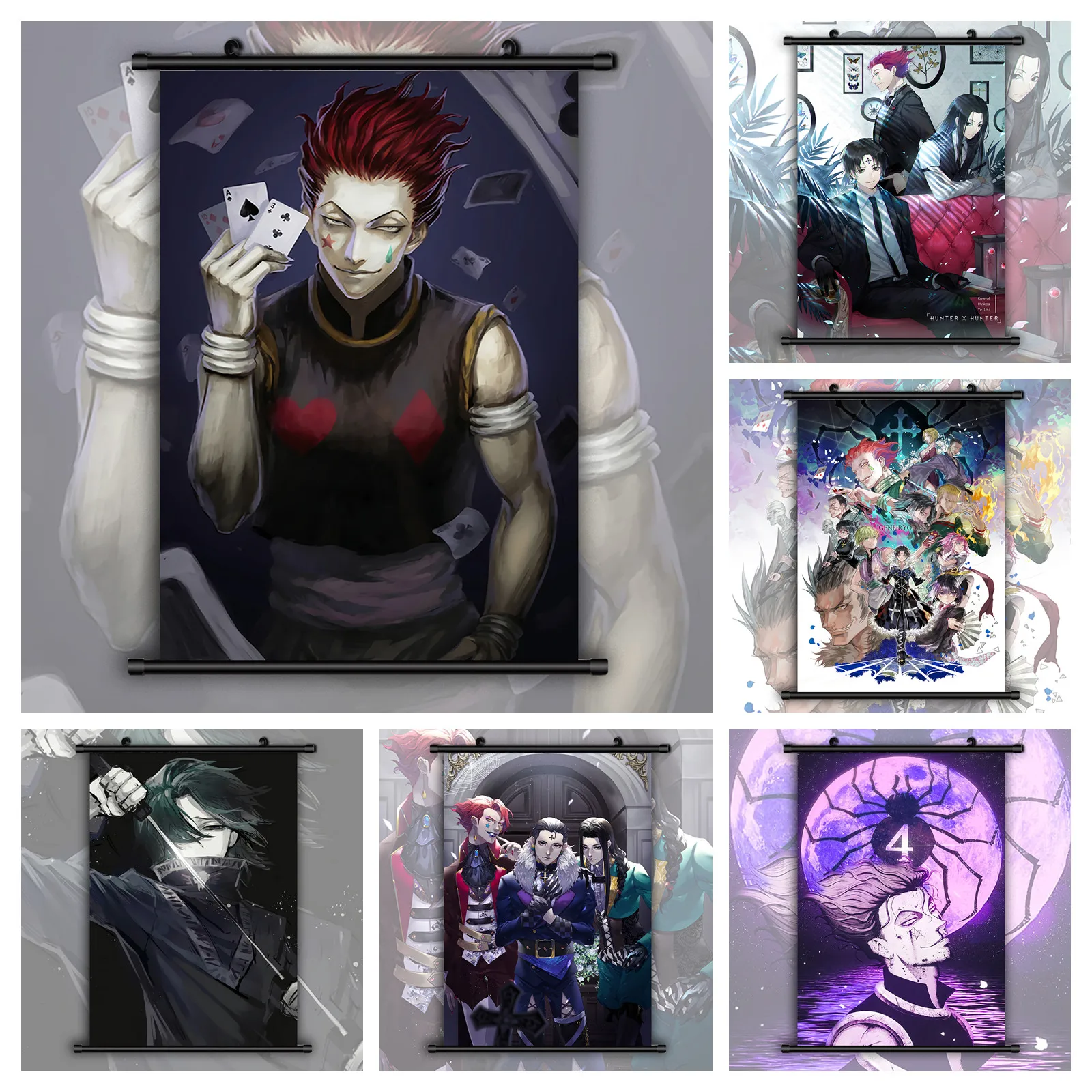 Wall Art HUNTER X HUNTER Phantom Troupe Hisoka Chrollo Lucifer Feitan Shizuku Anime Canvas Panting HD Print Poster Home Decor