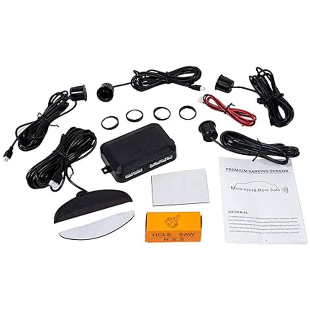 

Reversing Parking Radar Sensor Car Vehicle 4 Sensors LED Alarm Buzzer Car Parking Radar Monitor System Backlight Display in 2.0m