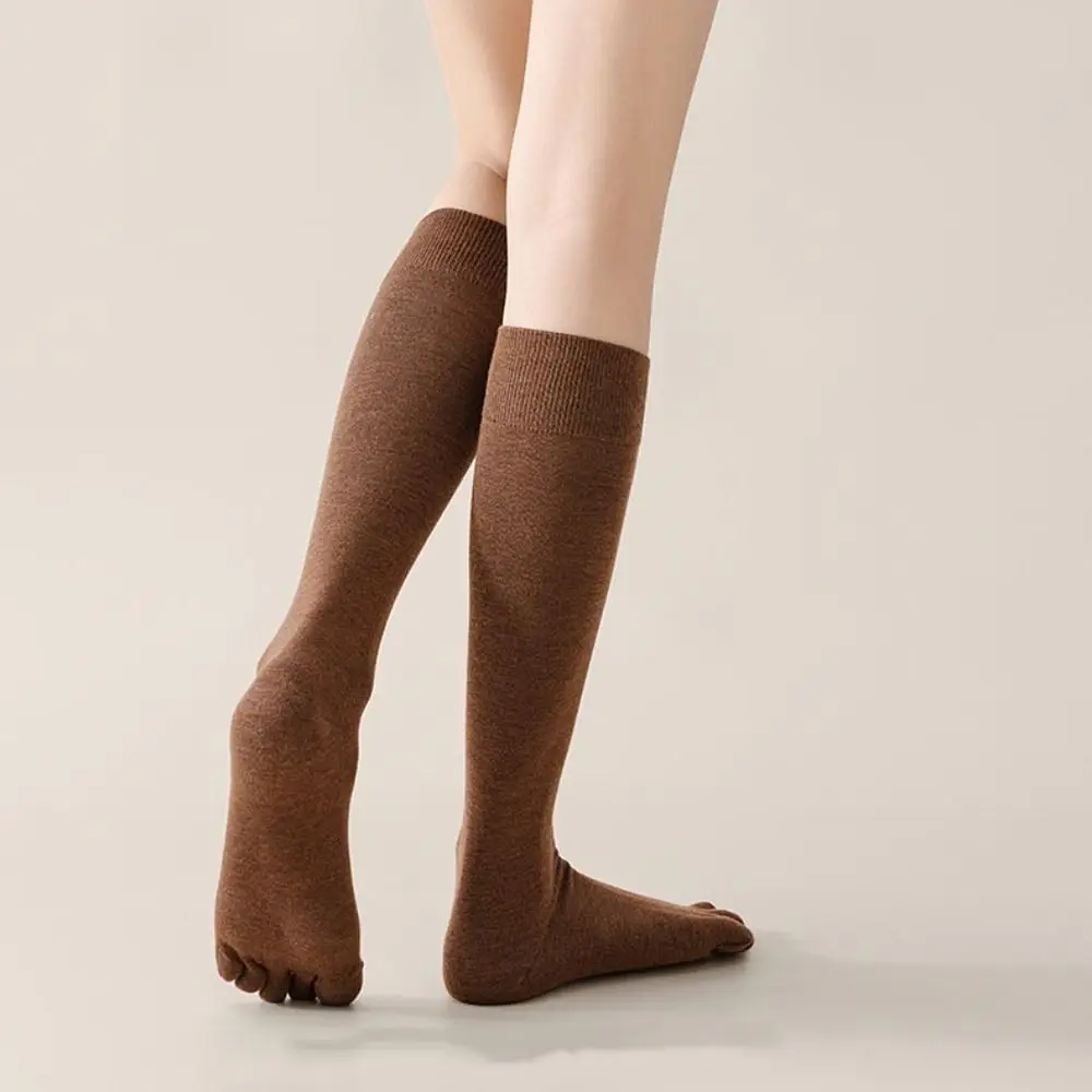 

Anti-slip Five Finger Long Socks Harajuku Hosiery JK Calf Stockings Separate Toe Solid Color Mid-tube Stocking Women